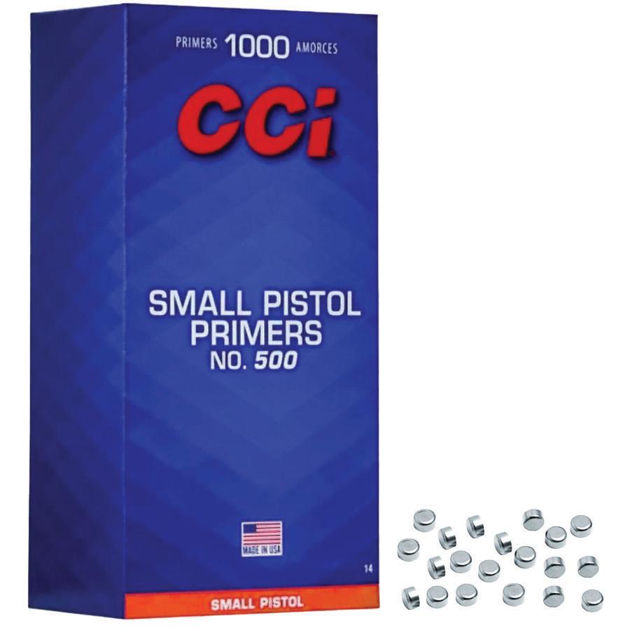 CCI Standard Primers #500 Small Pistol 1000/ct Picture of Cci CCI #500 STD SMALL PISTOL PRIMER 1000CT