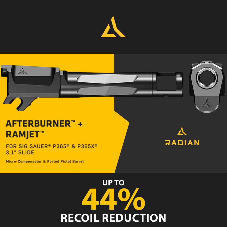 Radian Weapons Afterburner Compensator and Ramjet Barrel Combo for Sig P365 P365X 3.1" Slide Black Picture of Radian Weapons Radian Weapons AFTERBURNER+RAMJET Combo-Barrel & Compensator-Sig P365 Blk