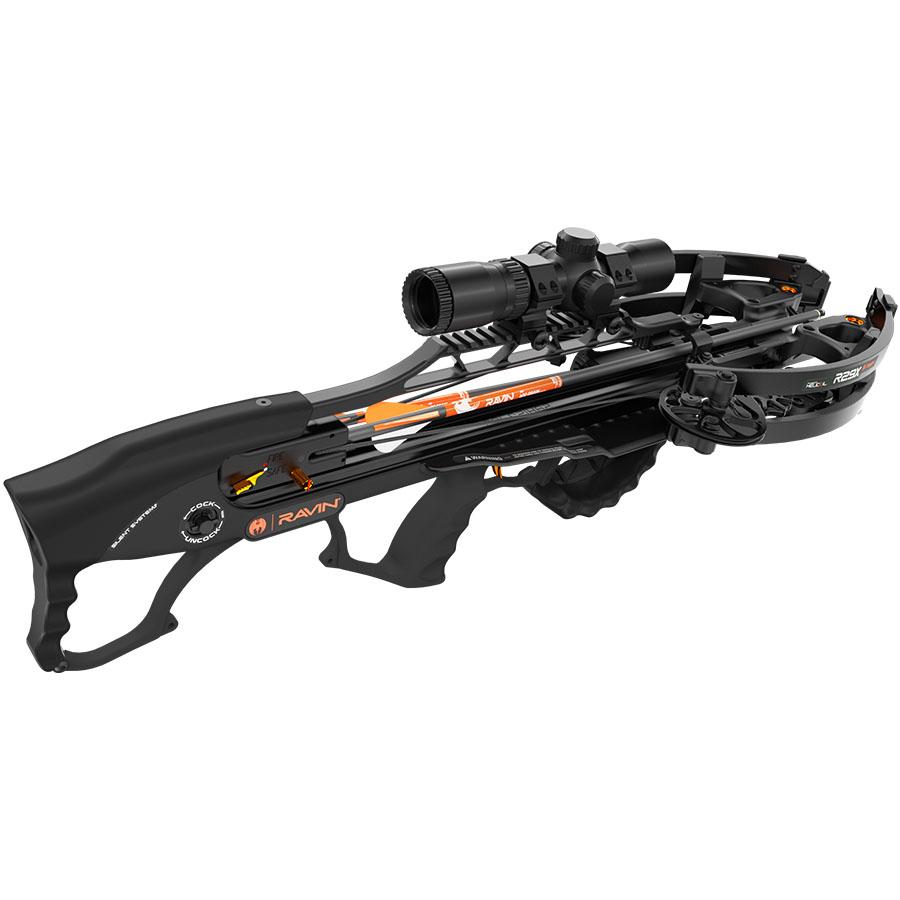Ravin R29X Crossbow Package with Illum Scope & Arrows Draw Handle Black Picture of Ravin Crossbows Ravin R29X Black
