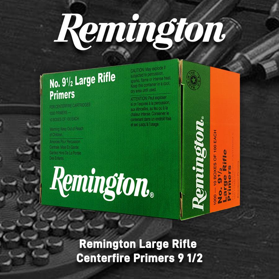 Remington Centerfire Primers-9-1/2 Large Rifle 1000/ct Picture of Remington Bulk Components REMINGTON PRIMER 9-1/2 LARGE RIFLE 1000/CT