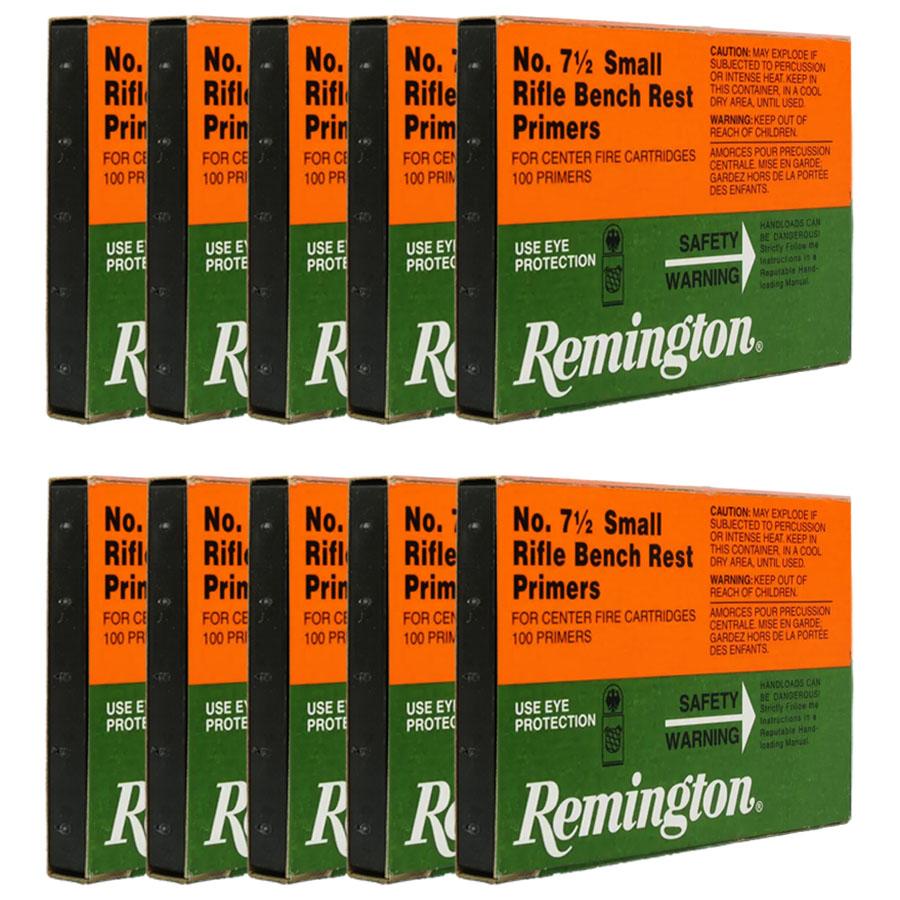 Remington Centerfire Primers-7-1/2 Small Rifle BR 1000/ct Picture of Remington Bulk Components REMINGTON PRIMER 7-1/2 SMALL RIFLE BENCH REST 1000/CT