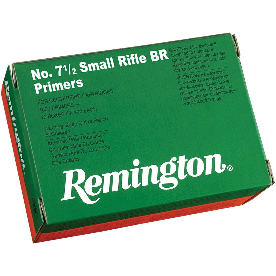 Remington Centerfire Primers-7-1/2 Small Rifle BR 1000/ct Picture of Remington Bulk Components REMINGTON PRIMER 7-1/2 SMALL RIFLE BENCH REST 1000/CT