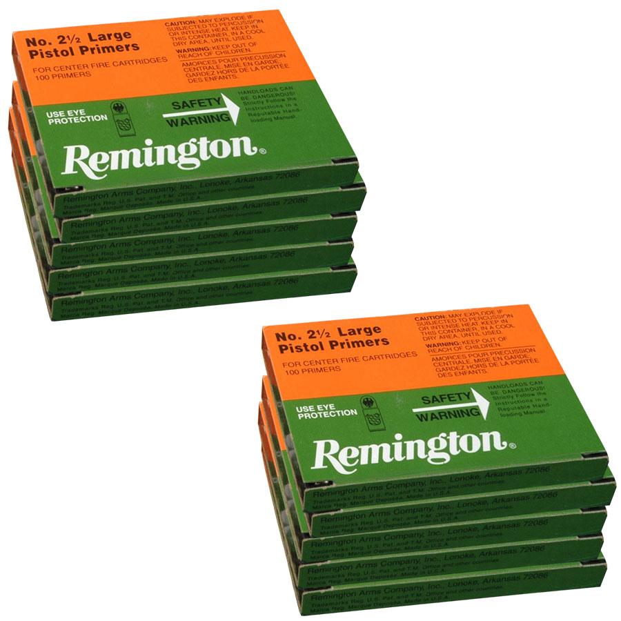 Remington Centerfire Primers- 2-1/2 Large Pistol 1000/ct Picture of Remington Bulk Components REMINGTON PRIMER 2-1/2 LARGE PISTOL 1000/CT