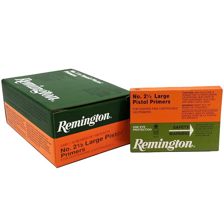 Remington Centerfire Primers- 2-1/2 Large Pistol 1000/ct Picture of Remington Bulk Components REMINGTON PRIMER 2-1/2 LARGE PISTOL 1000/CT