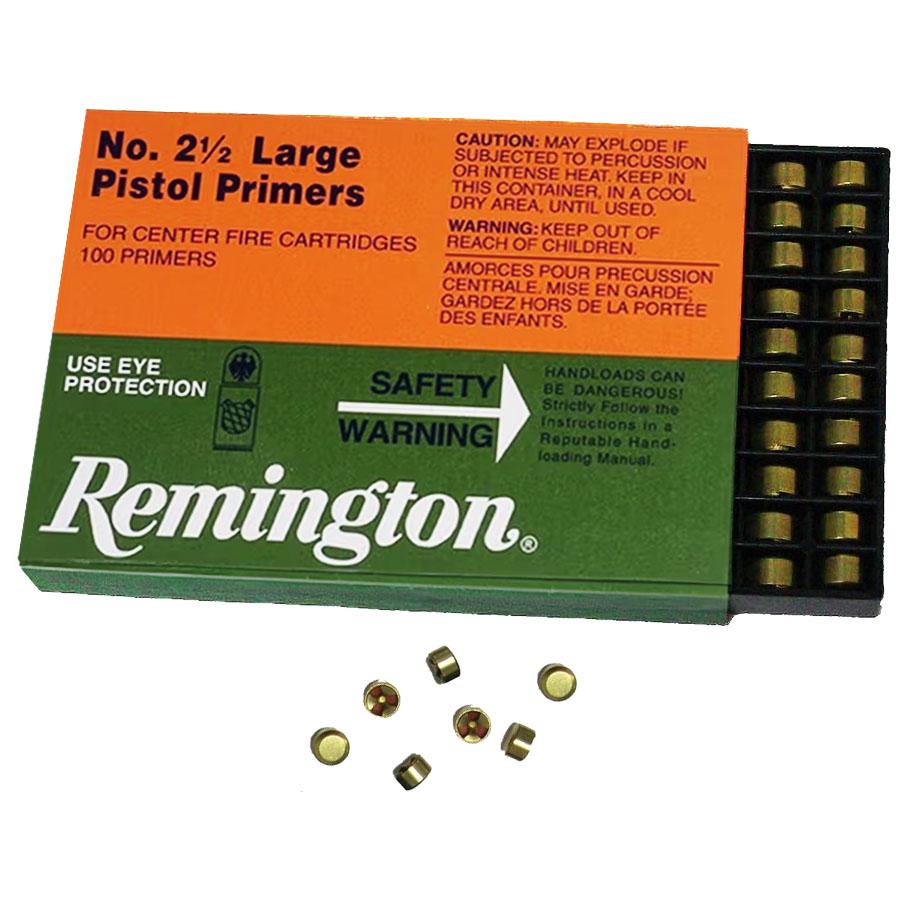 Remington Centerfire Primers- 2-1/2 Large Pistol 1000/ct Picture of Remington Bulk Components REMINGTON PRIMER 2-1/2 LARGE PISTOL 1000/CT