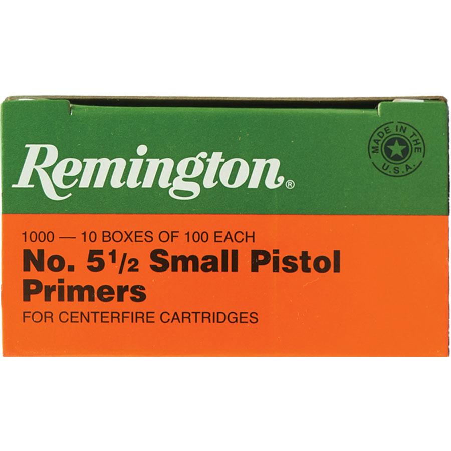 Remington Centerfire Primers 5-1/2 Small Pistol 1000/ct Picture of Remington Bulk Components REMINGTON PRIMER 5-1/2 SMALL PISTOL 1000/CT