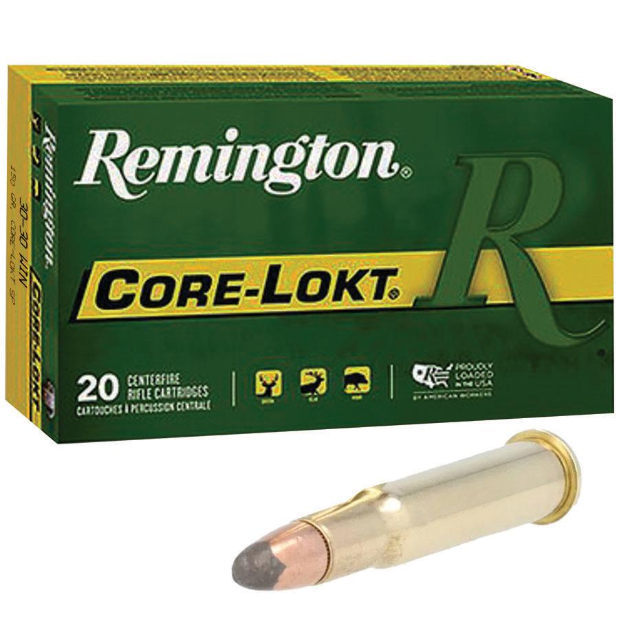 Remington Core-Lokt Rifle Ammunition .30-30 Win 150 gr SP 2390 fps 20/ct Picture of Remington Arms Co. Inc. REMINGTON 30-30 WIN 150GR CORE-LOKT SP AMMO 20RD