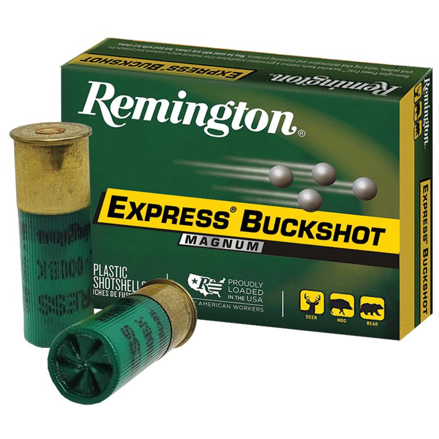 Remington Express Magnum Buckshot Shotshells 12 ga 3-1/2" 18 plts #00 1125 fps 5/ct Picture of Remington Arms Co. Inc. REMINGTON EXPRESS MAGNUM BUCKSHOT LOAD 12GA 3-1/2IN 18PEL 00 AMMO 5RD