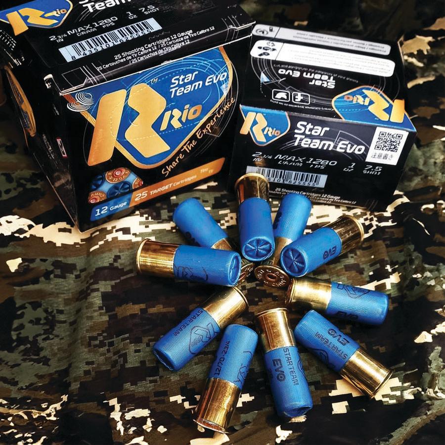 Rio Star Team 12 ga 2-3/4" 1 oz 1280 fps #7.5 25/ct Picture of Rio Outdoors Corp Star Team EVO 12GA 2 3/4" MAX 1oz #7.5 1280 FPS