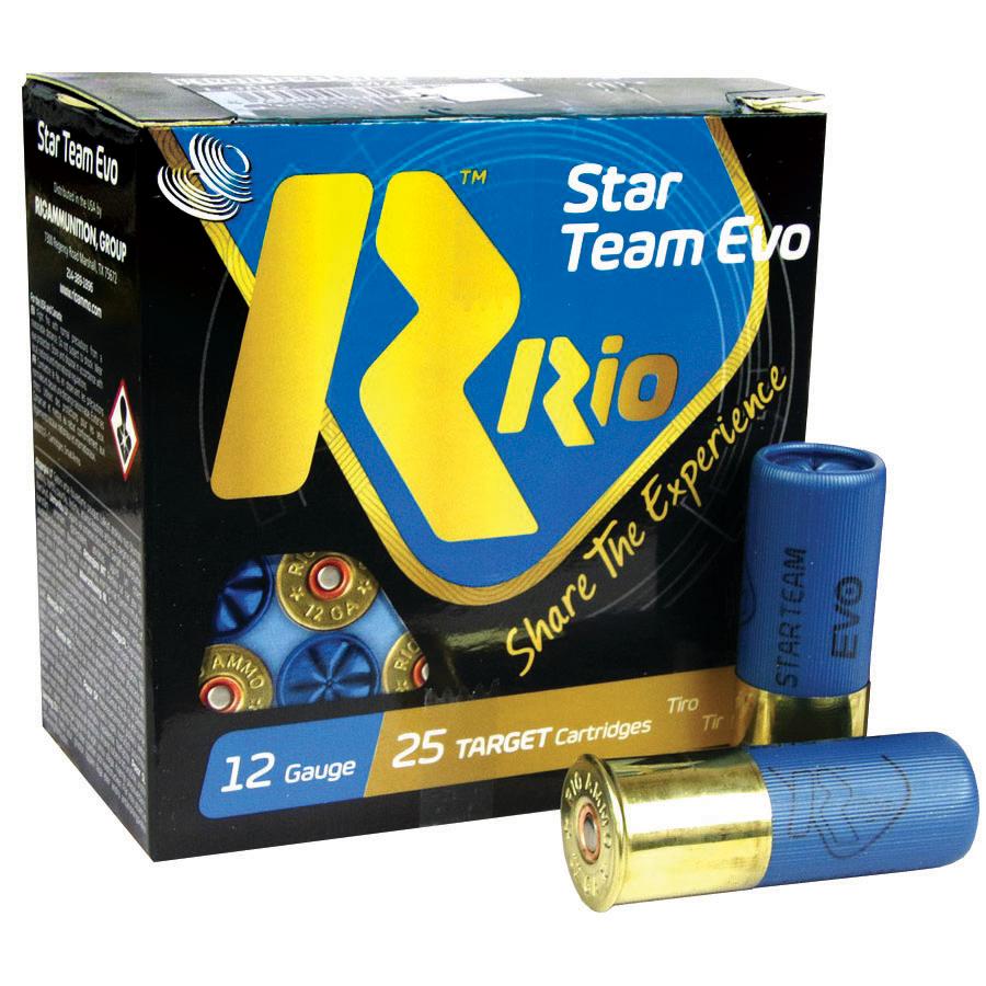 Rio Star Team 12 ga 2-3/4" 1 oz 1280 fps #7.5 25/ct Picture of Rio Outdoors Corp Star Team EVO 12GA 2 3/4" MAX 1oz #7.5 1280 FPS