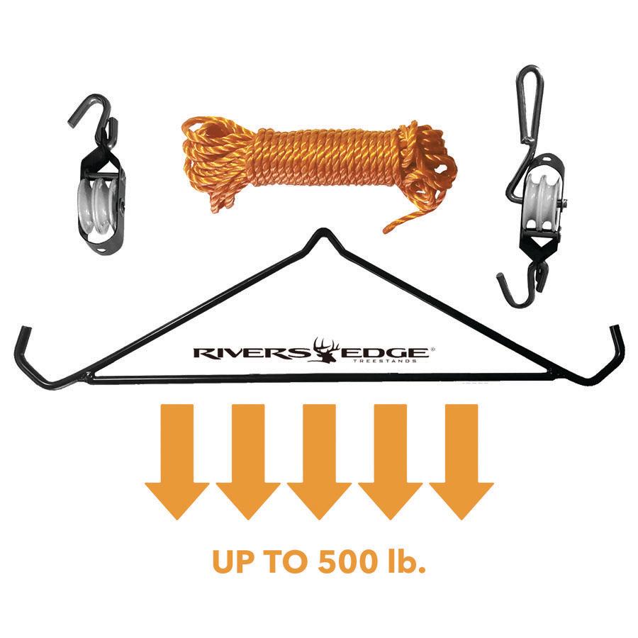 River's Edge Game Gambrel with Hoist Picture of Ardisam (River's Edge/ Barronett Blinds) RIVERS EDGE GAME GAMBREL W/ HOIST RIVERS EDGE