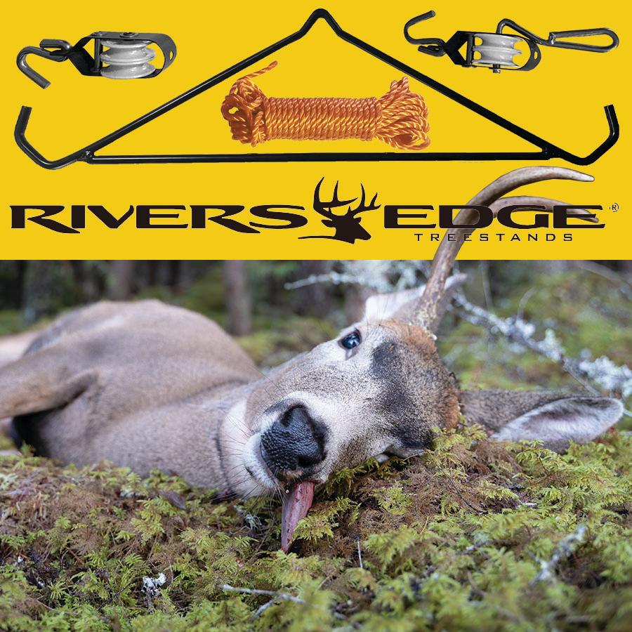 River's Edge Game Gambrel with Hoist Picture of Ardisam (River's Edge/ Barronett Blinds) RIVERS EDGE GAME GAMBREL W/ HOIST RIVERS EDGE