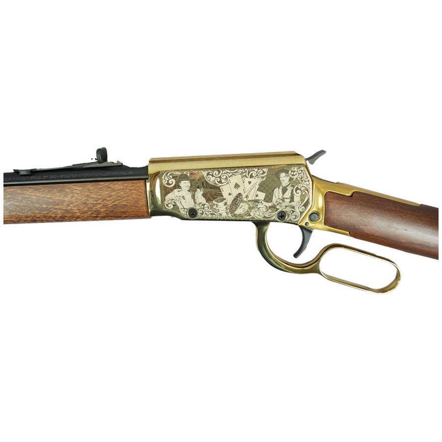 Rossi Rio Bravo "Doc Holiday" Lever Action Rifle 22 LR 15rd Capacity 18" Barrel Gold Finish/Hardwood Stock Picture of Taurus InternationalInc - Rossi ROSSI RIO BRAVO 22LR 18? 15-RDS PVD GOLD HW DOC HOLLIDAY