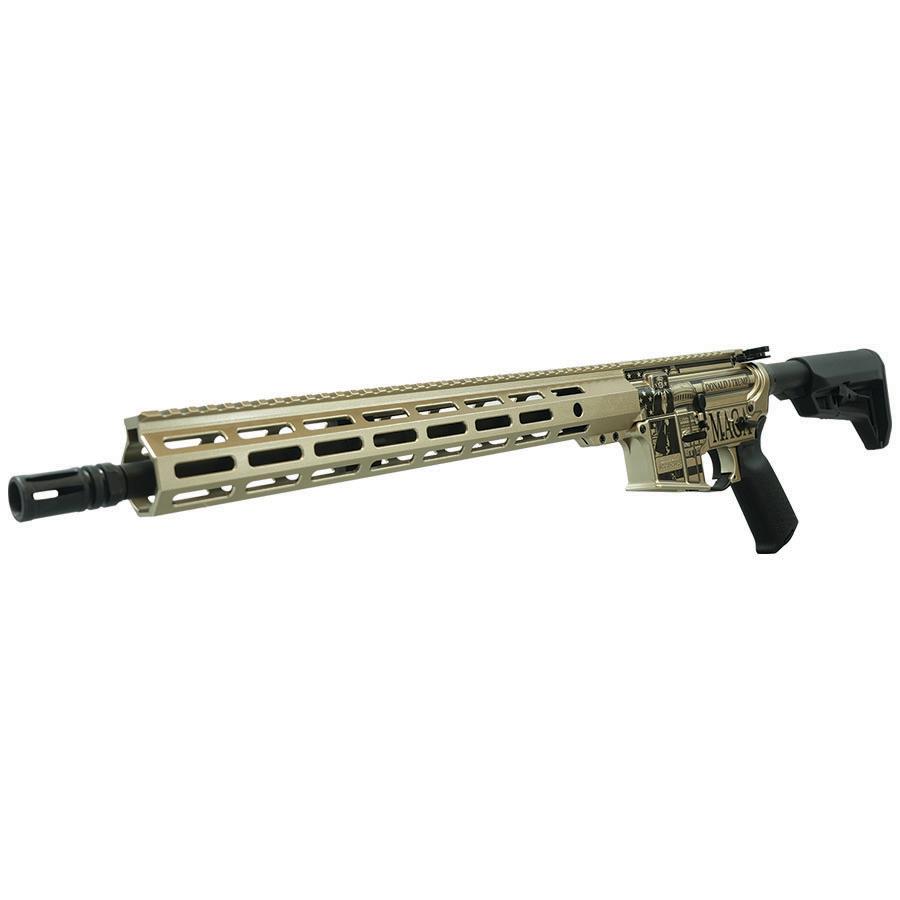 Shark Coast SCC-15 "Trump Fight" Rifle 5.56mm 30rd Magazine 16?? Barrel Champagne Finish Magpul Stock and Grip Picture of Shark Coast Tactical Shark Coast Trump Fight AR 16?? .556 Magul Stock and Grip 30rd SCC-15
