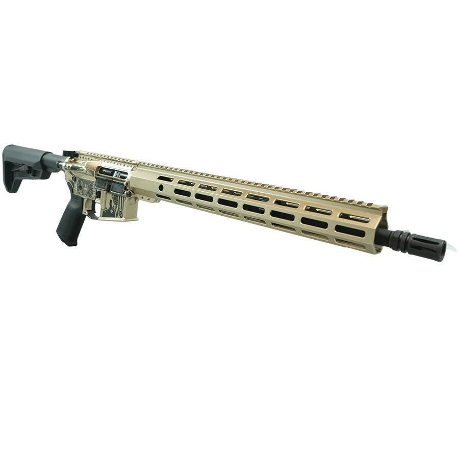 Shark Coast SCC-15 "Trump Fight" Rifle 5.56mm 30rd Magazine 16?? Barrel Champagne Finish Magpul Stock and Grip Picture of Shark Coast Tactical Shark Coast Trump Fight AR 16?? .556 Magul Stock and Grip 30rd SCC-15