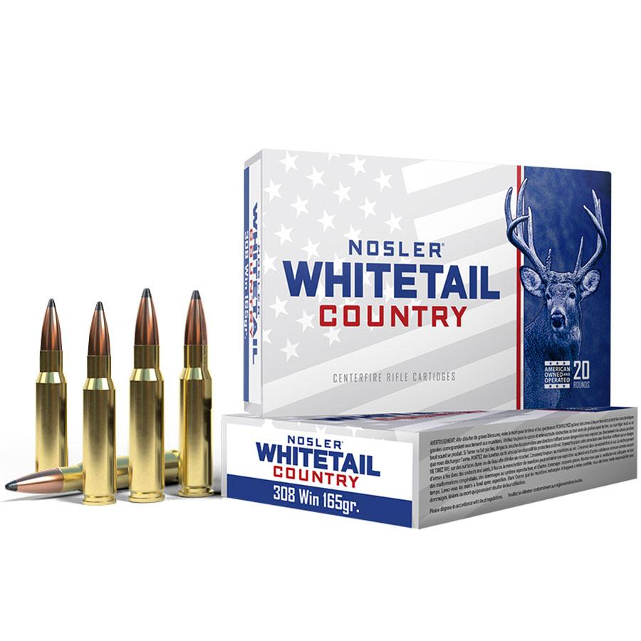 Nosler Whitetail Country Rifle Ammunition .308 Win 165gr SP 2800 fps 20/ct Picture of Nosler Bullets Inc. Nosler WCA-308 Win 165g SB SP (20ct) Ammo