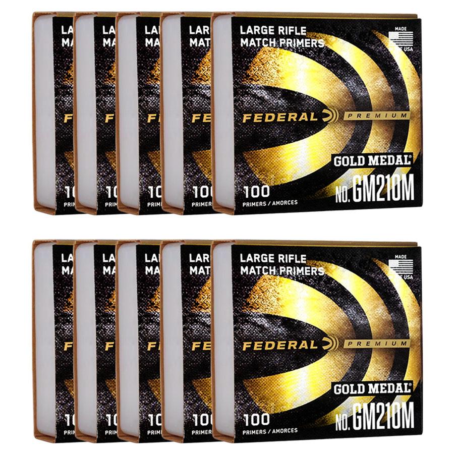 Federal Premium Gold Medal Centerfire Primers-Large Rifle Match Picture of Federal Cartridge Co. FEDERAL PREMIUM GOLD MEDAL MATCH 210M LARGE RIFLE PRIMER 1000CT