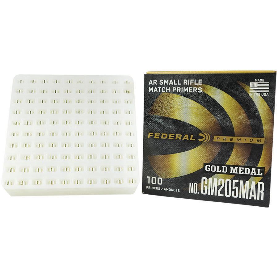 Federal Premium Gold Medal Centerfire Primers AR Small Rifle Match 1000/ct Picture of Federal Cartridge Co. FEDERAL PREMIUM GOLD MEDAL MATCH CENTERFIRE SM RIFLE PRIMER AR RFLE 1000CT