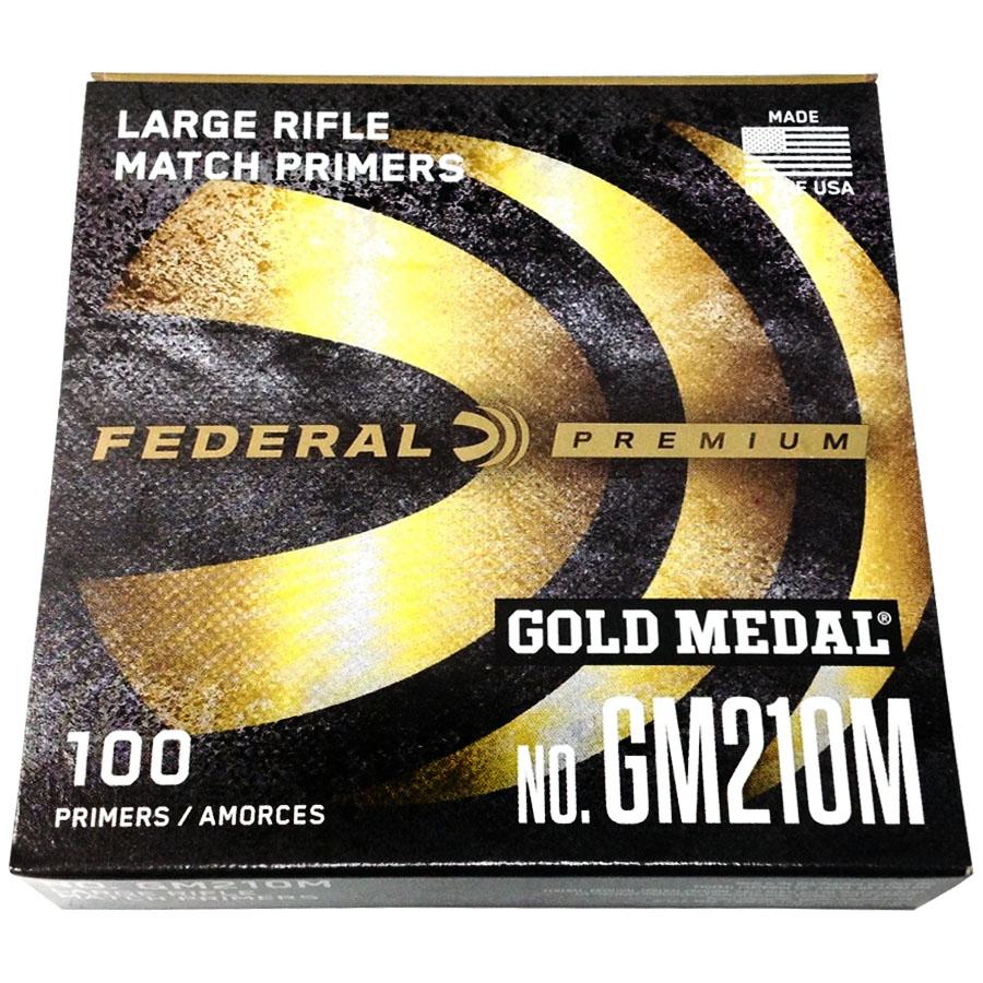 Federal Premium Gold Medal Centerfire Primers-Large Rifle Match Picture of Federal Cartridge Co. FEDERAL PREMIUM GOLD MEDAL MATCH 210M LARGE RIFLE PRIMER 1000CT