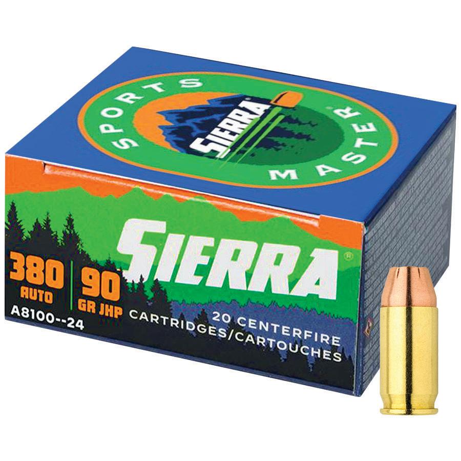 Sierra Sports Master Handgun Ammunition .380 Auto 90 gr JHP 990 fps 20/ct Picture of Sierra Bullets Sierra Sports Master 380 Auto 90 GR JHP Ammo 20 rnds