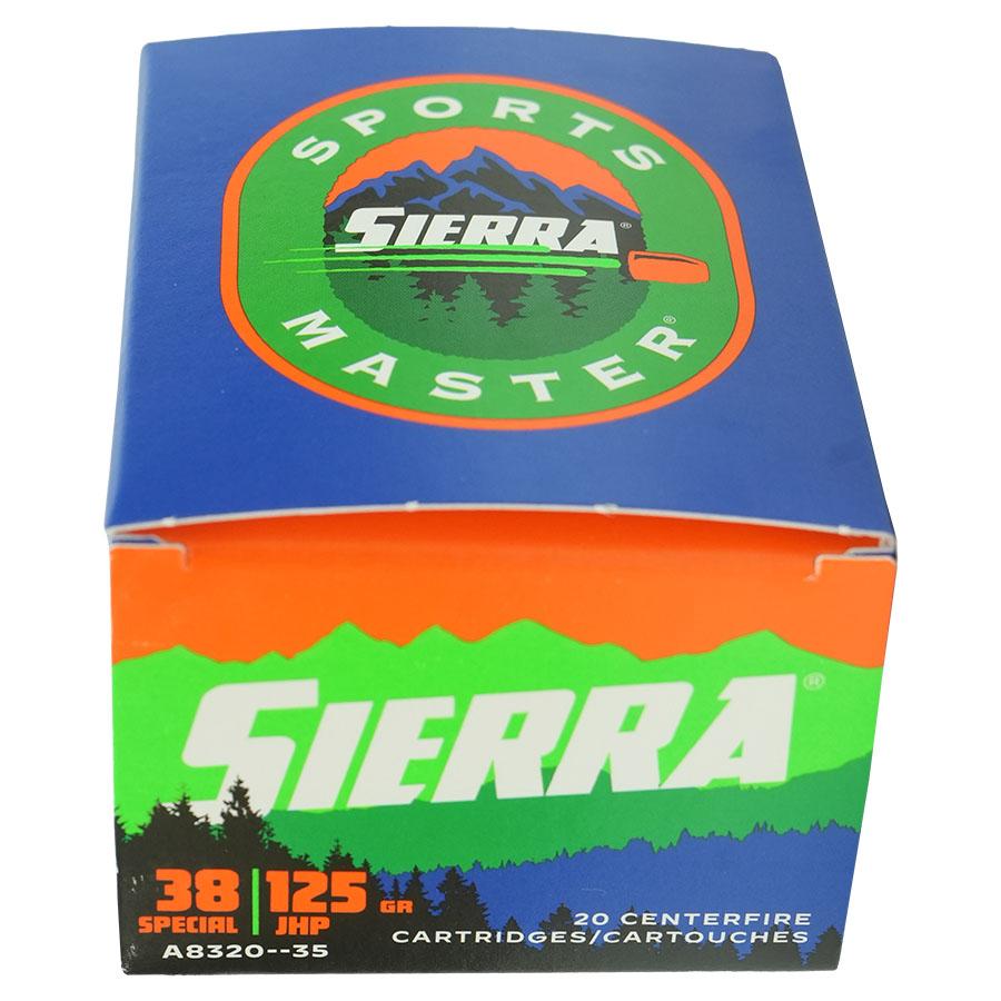 Sierra Sports Master Handgun Ammunition .38 Spl 125gr JHP 20/ct Picture of Sierra Bullets Sierra Sportsmaster 38 Special 125gr JHP Ammo 20/Box
