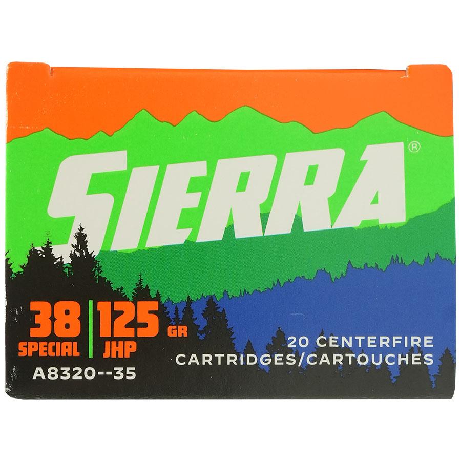 Sierra Sports Master Handgun Ammunition .38 Spl 125gr JHP 20/ct Picture of Sierra Bullets Sierra Sportsmaster 38 Special 125gr JHP Ammo 20/Box