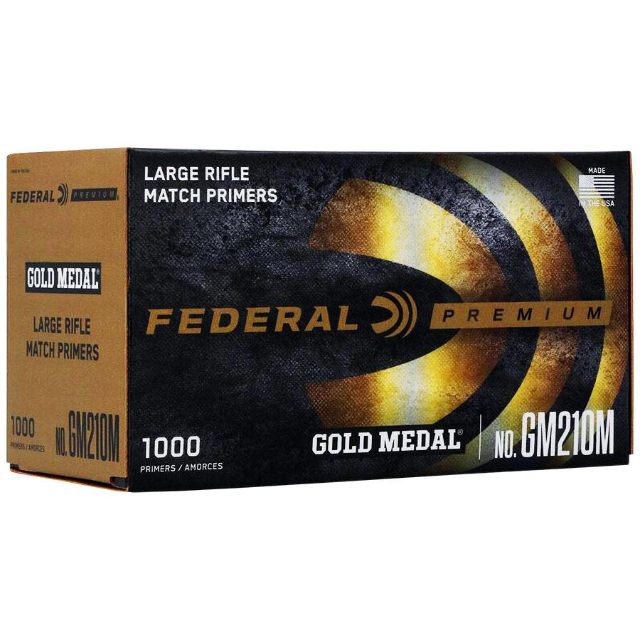 Federal Premium Gold Medal Centerfire Primers-Large Rifle Match Picture of Federal Cartridge Co. FEDERAL PREMIUM GOLD MEDAL MATCH 210M LARGE RIFLE PRIMER 1000CT