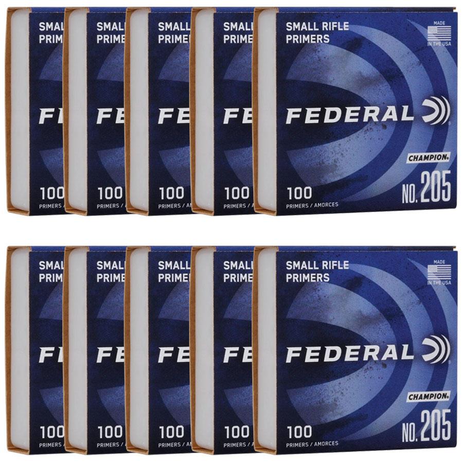 Federal Premium Champion Centerfire .205 Primers Small Rifle 1000/ct Picture of Federal Cartridge Co. FEDERAL CHAMPION CENTERFIRE SMALL RIFLE PRIMER 1000CT