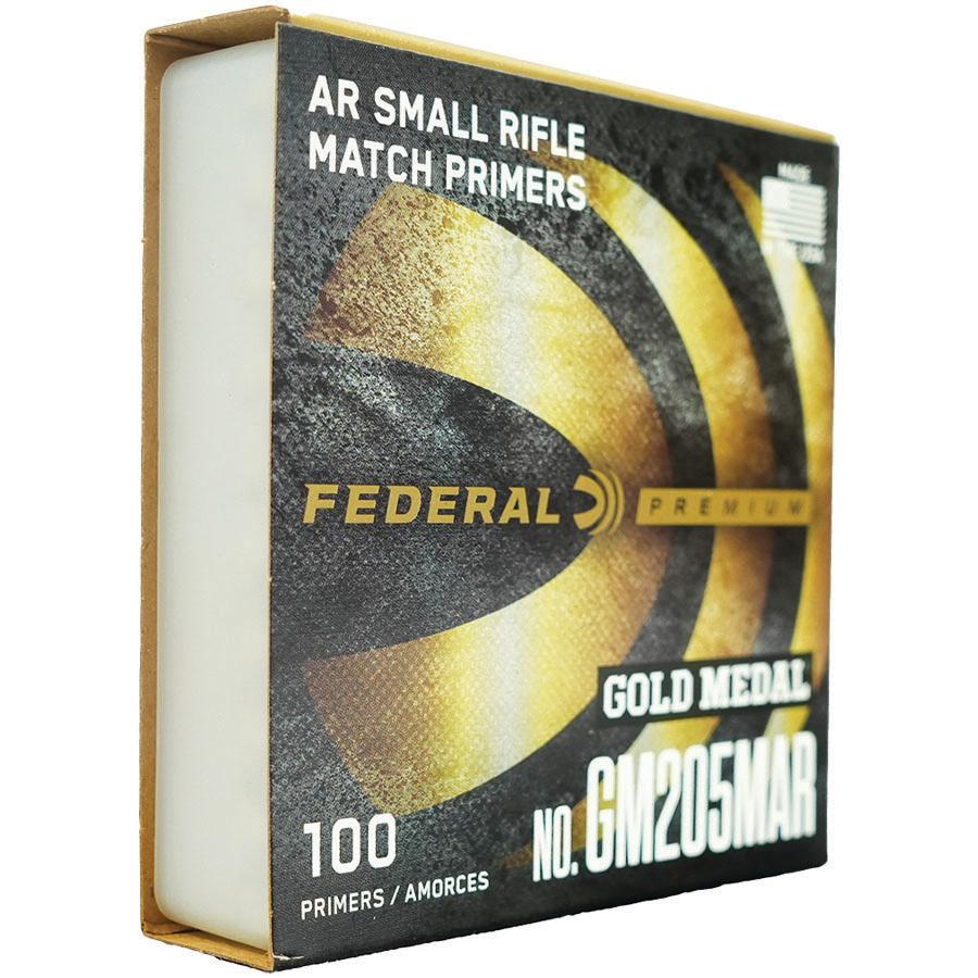Federal Premium Gold Medal Centerfire Primers AR Small Rifle Match 1000/ct Picture of Federal Cartridge Co. FEDERAL PREMIUM GOLD MEDAL MATCH CENTERFIRE SM RIFLE PRIMER AR RFLE 1000CT