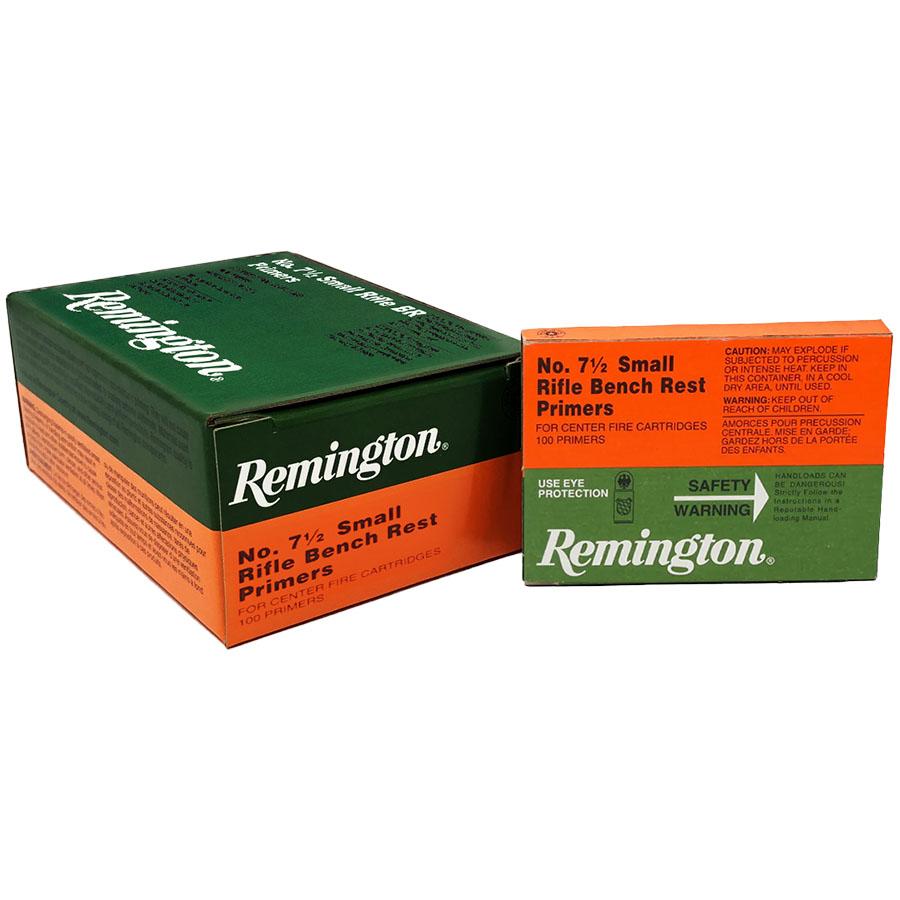 Remington Centerfire Primers-7-1/2 Small Rifle BR 1000/ct Picture of Remington Bulk Components REMINGTON PRIMER 7-1/2 SMALL RIFLE BENCH REST 1000/CT