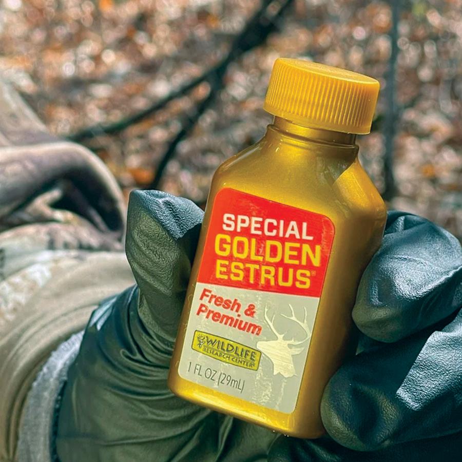 Wildlife Research Special Golden Estrus - Fresh & Super Premium Whitetail Doe Urine with Estrus Secretions 1 FL OZ Picture of Wildlife Research Center SPECIAL GOLDEN ESTRUS 1OZ