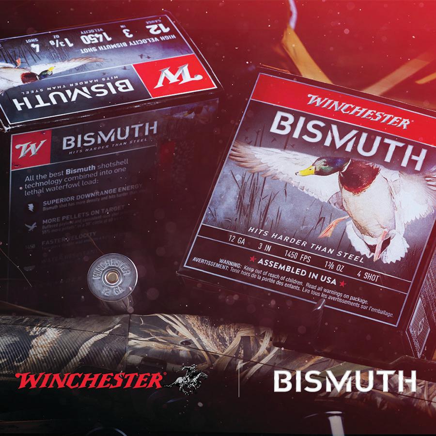 Winchester Bismuth Shotgun Ammunition 12 ga 3 #4 1-3/8 oz 1450 fps 25/ct Picture of Winchester Ammunition 12 GA 3 #4 BISMUTH 1-3/8 OZ 25 Rounds