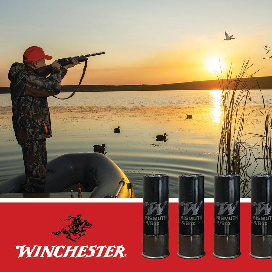 Winchester Bismuth Shotgun Ammunition 12 ga 3 #4 1-3/8 oz 1450 fps 25/ct Picture of Winchester Ammunition 12 GA 3 #4 BISMUTH 1-3/8 OZ 25 Rounds