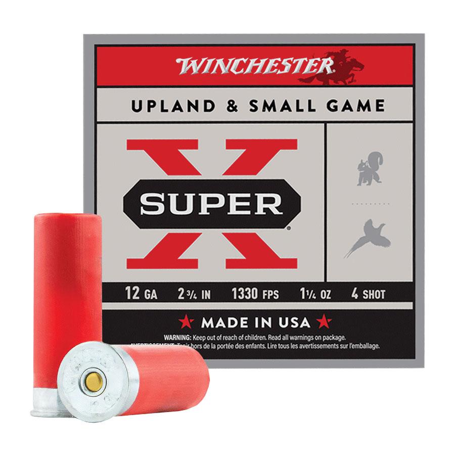 Winchester Super-X High-Brass Shotshells 12 ga 2-3/4" 1-1/4 oz 1330 fps #4 25/ct Picture of Winchester Ammunition WIN. 12GA SX 11/4 4