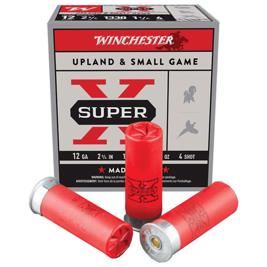 Winchester Super-X High-Brass Shotshells 12 ga 2-3/4" 1-1/4 oz 1330 fps #4 25/ct Picture of Winchester Ammunition WIN. 12GA SX 11/4 4