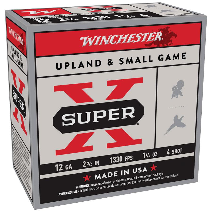 Winchester Super-X High-Brass Shotshells 12 ga 2-3/4" 1-1/4 oz 1330 fps #4 25/ct Picture of Winchester Ammunition WIN. 12GA SX 11/4 4