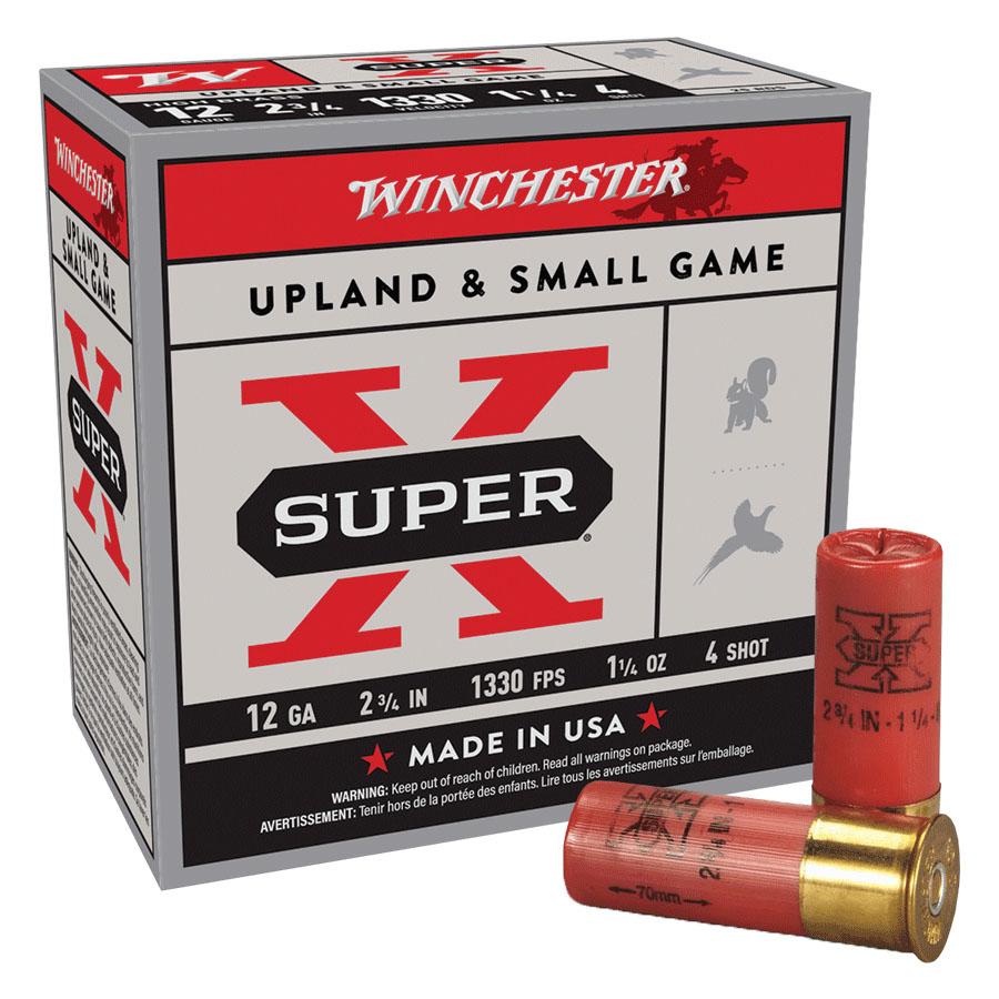 Winchester Super-X High-Brass Shotshells 12 ga 2-3/4" 1-1/4 oz 1330 fps #4 25/ct Picture of Winchester Ammunition WIN. 12GA SX 11/4 4
