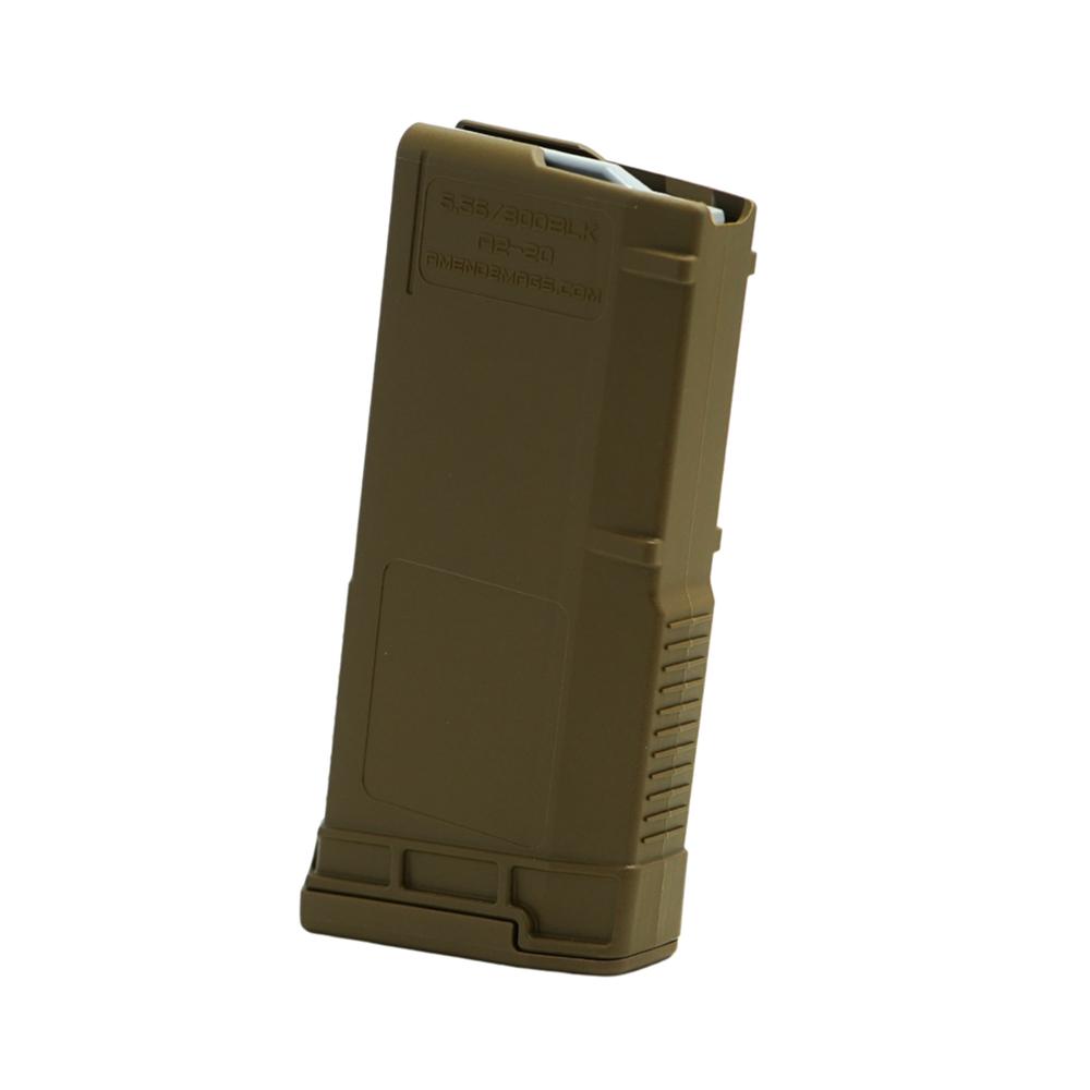 Amend2 AR-15 Mod-A Rifle Magazine Coyote 5.56/.300 BLK 20/rd Picture of C&E Innovations DBA Amend2 A2 AR15/M4/M16 556x45mm NATO/223Rem/300AAC BO Mod-A Cyt Brn 20Rd Str Mag