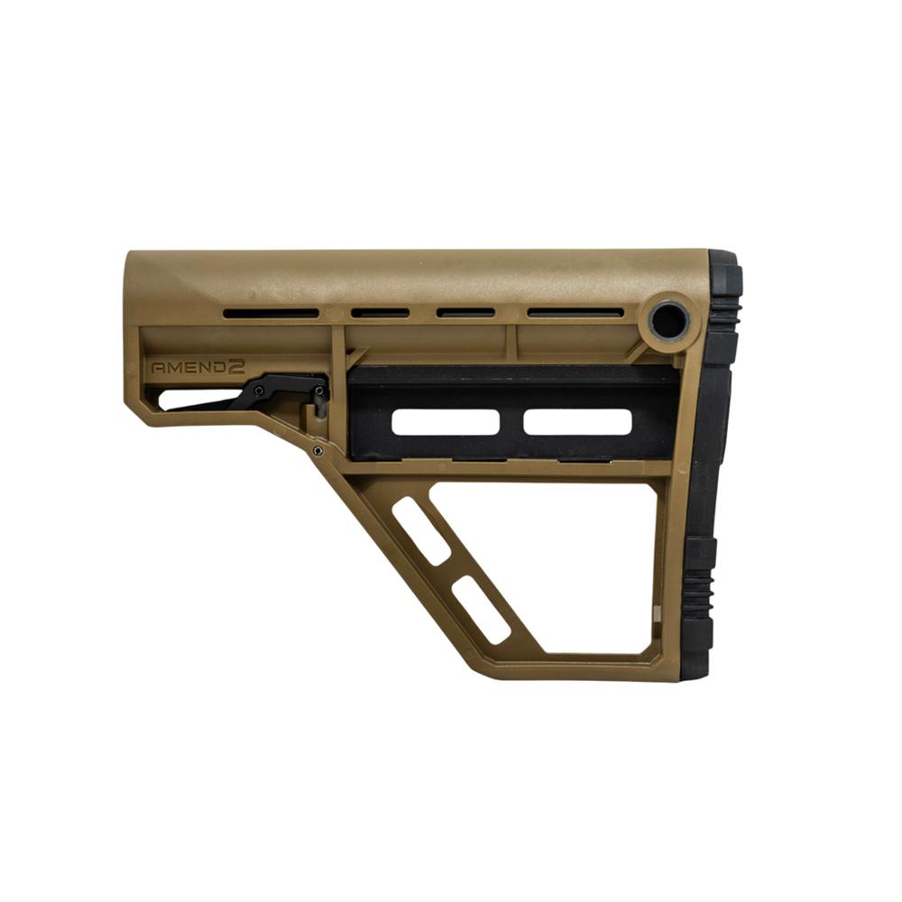 Amend2 AMS Modular Stock Coyote Brown Picture of C&E Innovations DBA Amend2 Amend2 AMS Modular Mil-Spec Carbine Stock Base M-LOK Cyt Brn Model