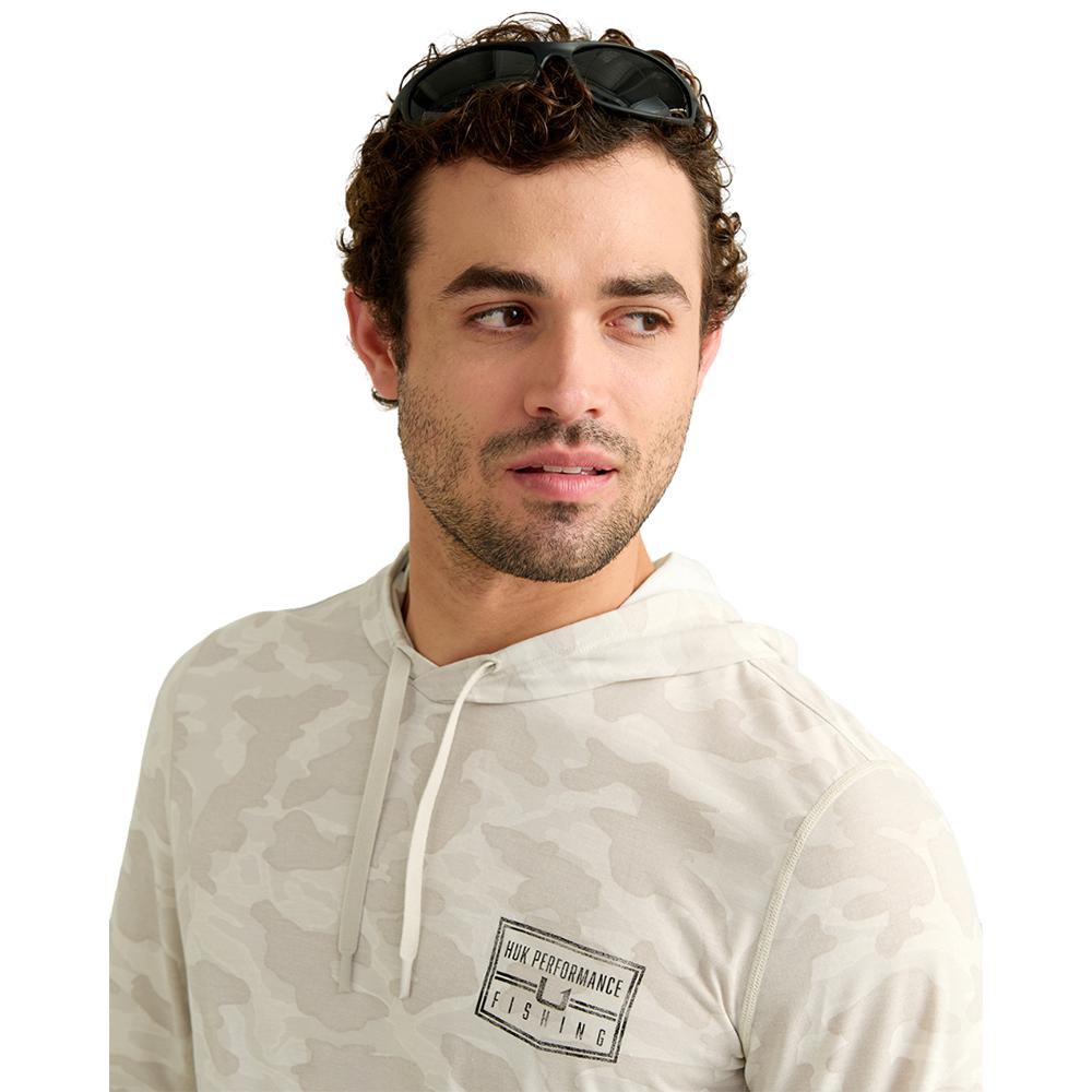 Huk Drift Performance Hoodie Long Sleeve Shirt Silver Birch Camo S Picture of Marolina DBA HUK DRIFT PRINTED HOODIE SILVER BIRCH SIZE S