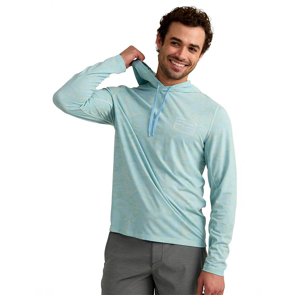 Huk Drift Performance Hoodie Long Sleeve Shirt Heron Blue XL Picture of Marolina DBA HUK DRIFT PRINTED HOODIE HERON BLUE SIZE XL