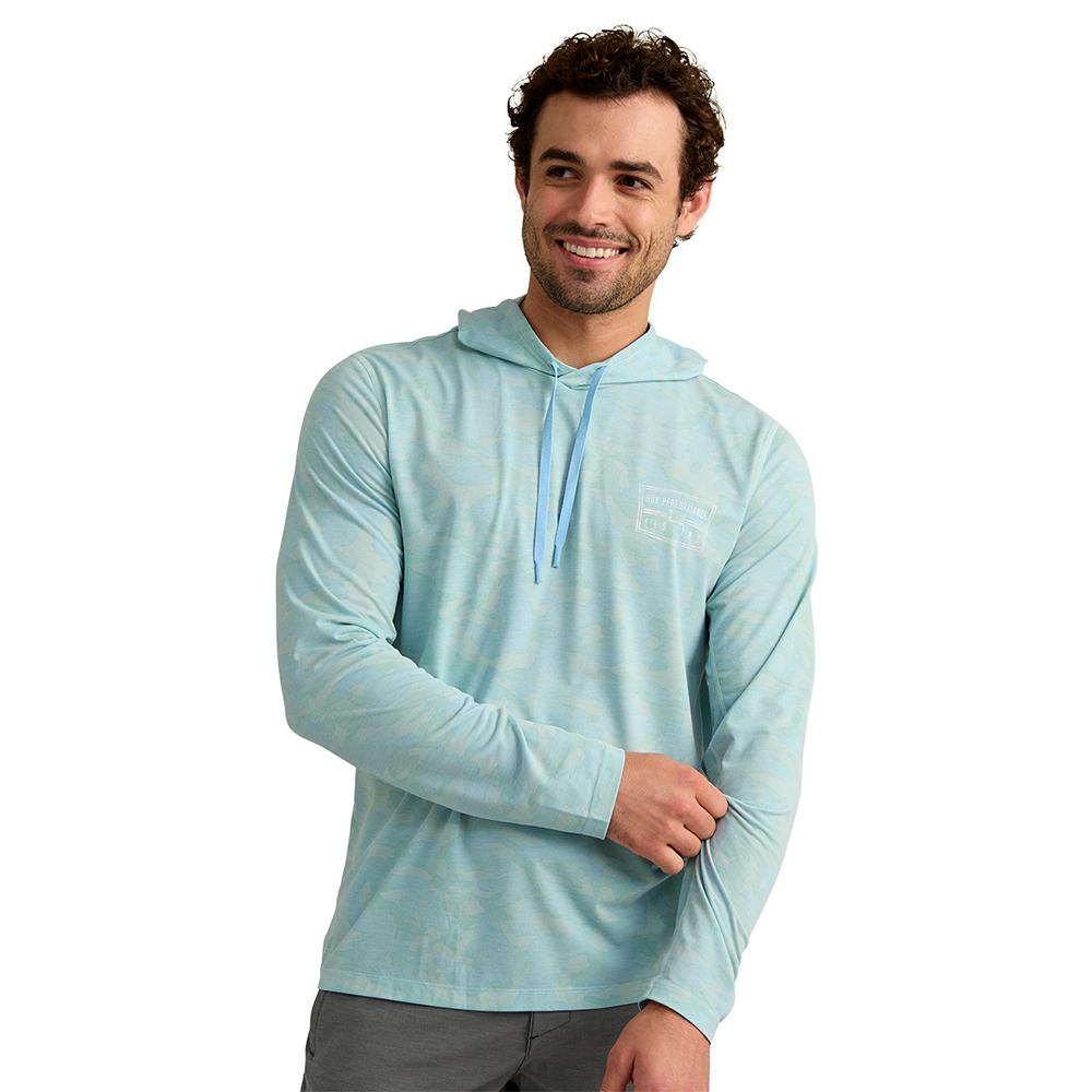 Huk Drift Performance Hoodie Long Sleeve Shirt Heron Blue M Picture of Marolina DBA HUK DRIFT PRINTED HOODIE HERON BLUE SIZE M