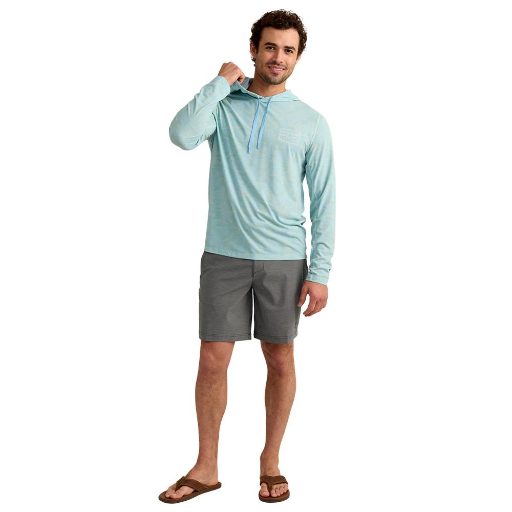 Huk Drift Performance Hoodie Long Sleeve Shirt Heron Blue M Picture of Marolina DBA HUK DRIFT PRINTED HOODIE HERON BLUE SIZE M