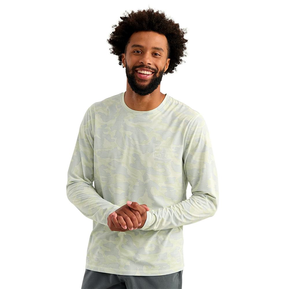 Huk Drift Performance Long Sleeve Shirt Pale Algae S Picture of Marolina DBA HUK DRIFT PRINTED LS CREW PALE ALGAE SIZE S