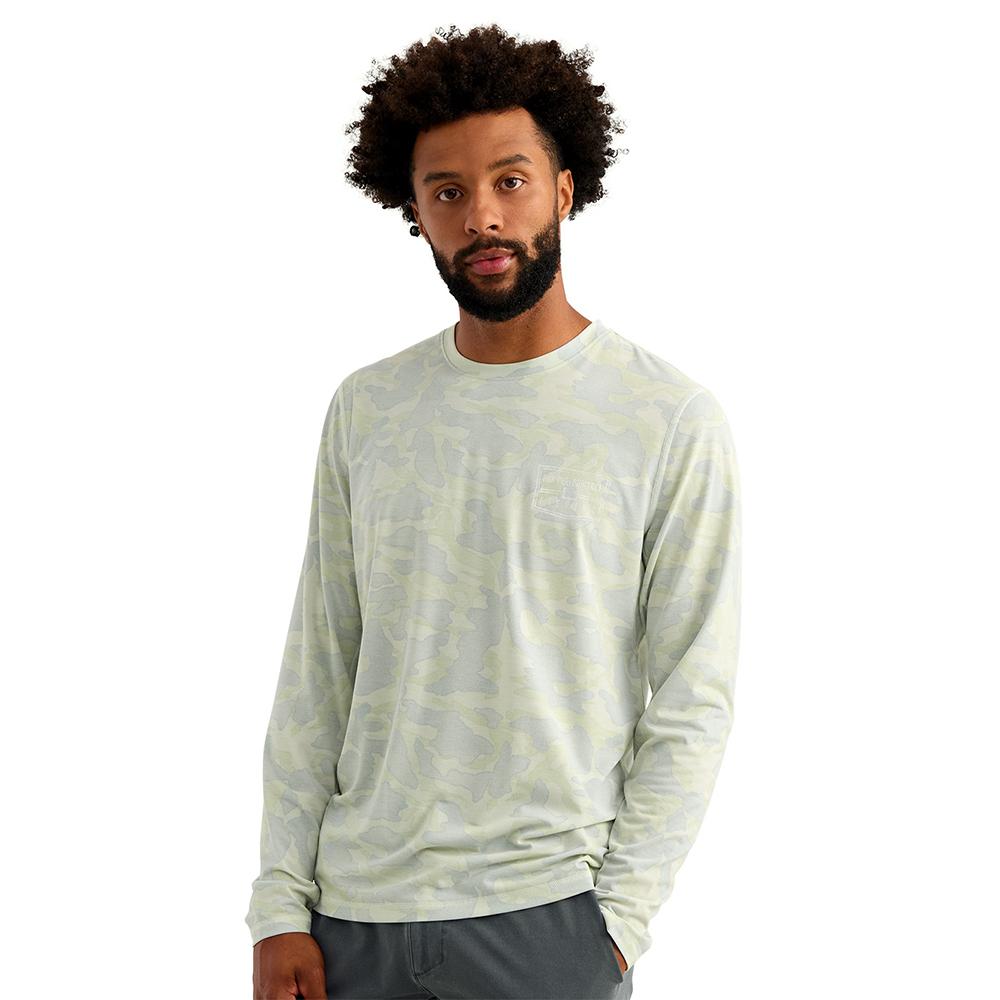 Huk Drift Performance Long Sleeve Shirt Pale Algae S Picture of Marolina DBA HUK DRIFT PRINTED LS CREW PALE ALGAE SIZE S