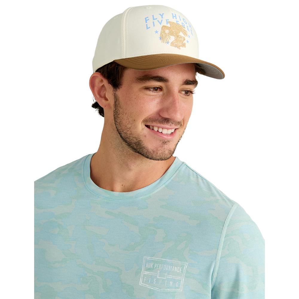 Huk Drift Performance Long Sleeve Shirt Heron Blue XL Picture of Marolina DBA HUK DRIFT PRINTED LS CREW HERON BLUE SIZE XL