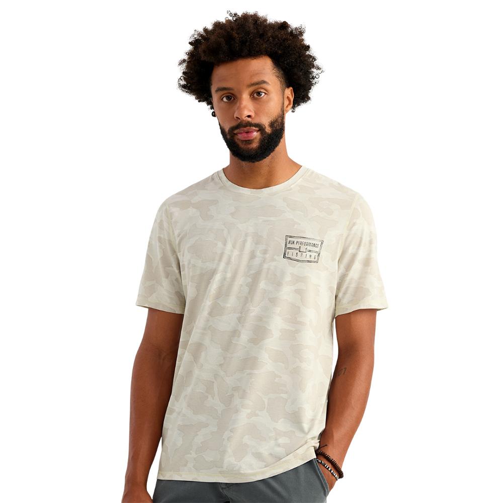 Huk Drift Performance Short Sleeve Shirt Silver Birch Camo S Picture of Marolina DBA HUK DRIFT PRINTED SS CREW SILVER BIRCH SIZE S