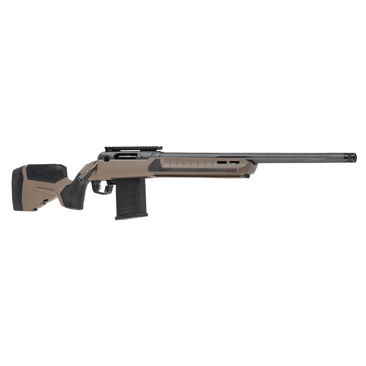 Savage 110 Core Tactical Rifle 6.5 PRC 7rd Magazine 24" Threaded Fluted Barrels Coyote Tan Synthetic Stock Picture of Savage Arms SAVAGE 110 CORE TACTICAL 6.5 PRC 24in Brl