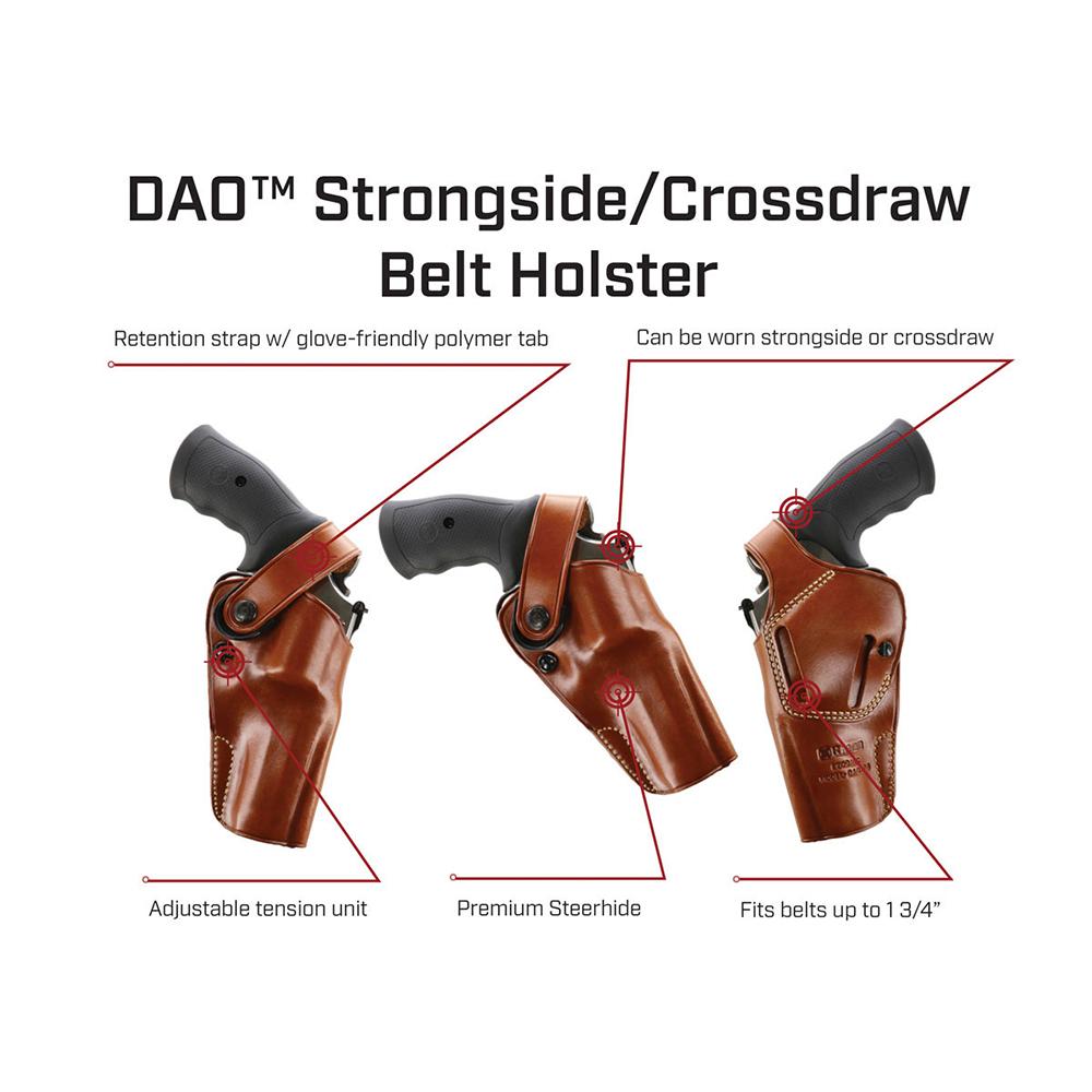 Galco DAO Strongside/Crossdraw Belt Holster for Colt Anaconda Tan RH Picture of Galco International Ltd. Galco DAO STRONGSIDE/CROSSDRAW BELT HOLSTER COLT ANACONDA TN