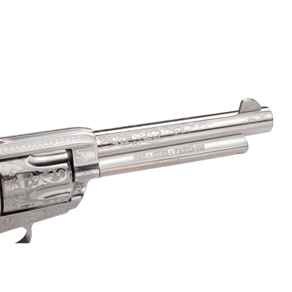 Taylor & Co 1873 Outlaw Legacy Nickel Engraved Handgun .357 Mag 6rd Capacity 5.5" Barrel Ivory Grips Picture of Taylor's & Company Firearms Taylor OUTLAW LEGACY NCKL ENGRVD 5.5'' .357MAG
